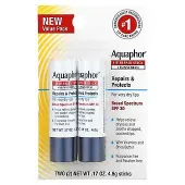 Aquaphor – Lip Balm Repair Stick for Chapped Lips – SPF30– 2 pack 