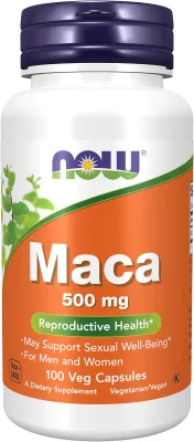 NOW Foods Supplements Maca 500 mg, Reproductive Health For Men and Women, 100 Veg Capsules	