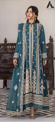 Pakistani Original Adan's Libas Ready to wear Stitched 3Pcs _ Sea Green 