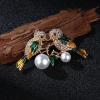 Magpie Couple Paired Hijab Brooch 