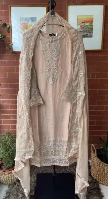 Original Sadabahar Luxury Formal Stitched 3Pcs _ Beige 