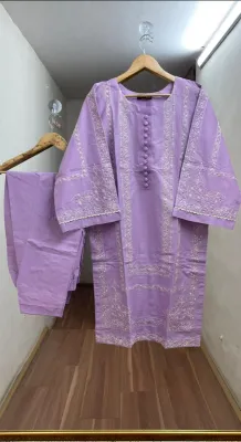 Pakistani Hayat's Stitched Cotton 2pcs_ Ligth  Purple 