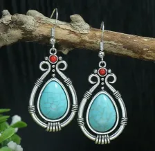 Turquoise Water Drop Stone Earrings