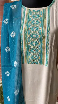 Original Delhi Boutique Stitched 3pcs _ Off White