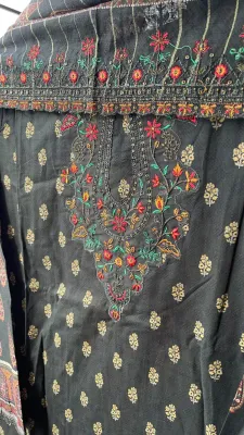 Pakistani Bin Saeed Cotton Stitched 3pcs _ Dark Green 