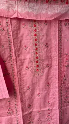 Pakistani Bin Saeed Stitched Lawn 3Pcs _ Pink 