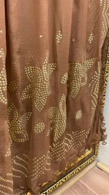 Pakistani Viscose Silk Stitched 3Pcs _ Brown