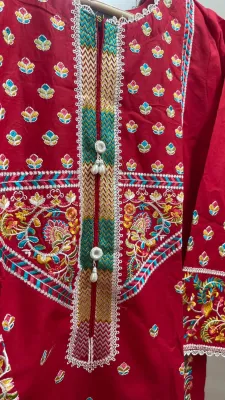 Pakistani Hayat's Stitched Cotton 2pcs_Red