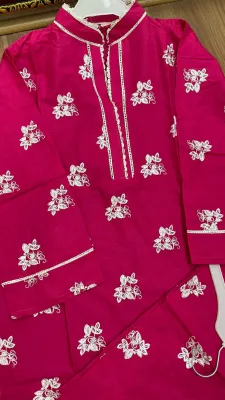 Pakistani Boutique Stitched Cotton 2pcs _ Magenta 