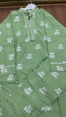 Pakistani Boutique Stitched Cotton 2pcs _ Mint  