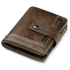 Multifunctional Zipper Genuine Leather Wallet