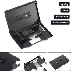 Executive Steel & Leather Card Case Black