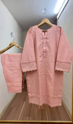 Pakistani Hayat's Stitched Cotton 2pcs_Peachy  Pink