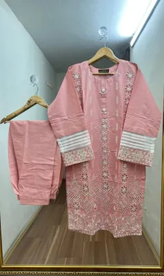 Pakistani Hayat's Stitched Cotton 2pcs_ Pink