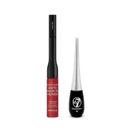 Absolute New York Lipstick & Liner Duo - MLIH04 - Fever & W7 Eyeliner Pot 8ml - Black Combo