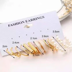 6 Pairs Tiny C Shape Hoop Earrings Set 