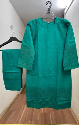 Pakistani Cotton Chikankari Coords Set by M.I.Creation _ Sea Green 