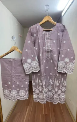 Pakistani Hayat's Stitched Cotton 2pcs_ Lavender 