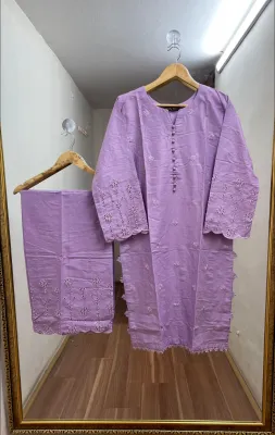 Pakistani Hayat's Stitched Cotton 2pcs_Purple 