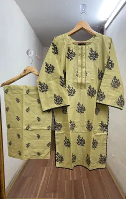 Pakistani Hayat's Stitched Cotton 2pcs_Ligth  Olive