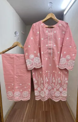 Pakistani Hayat's Stitched Cotton 2pcs_Pink 