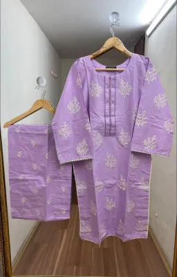 Pakistani Hayat's Stitched Cotton 2pcs_Ligth  Purple