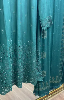 Pakistani Viscose Silk Stitched 3Pcs _ Green 