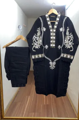 Pakistani Hayat's Stitched Cotton 2pcs_Black