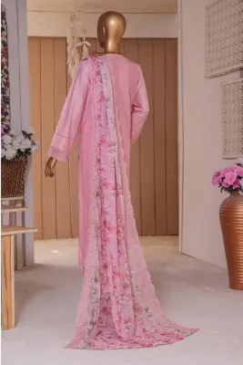 Original Bin Saeed Stitched 3 Piece Dhagga Kari Embroidered Suit_Pink