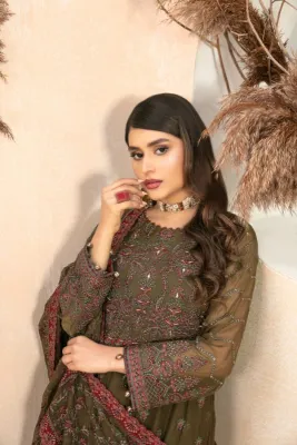 Pakistani Original Semi-stitched Luxury Chiffon By Tawakkal  