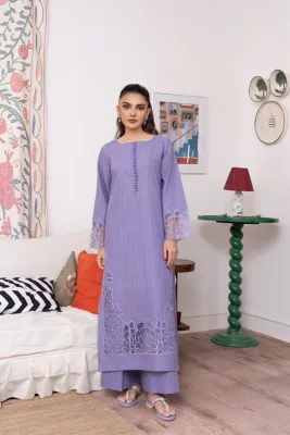 Pakistani Original Sahiba's By Mirza Stitched Cotton 2Pcs _ Lavender 