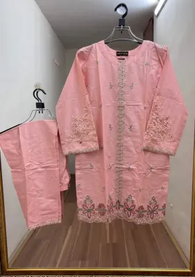 Pakistani Hayat's Stitched Cotton 2pcs _ Pink 