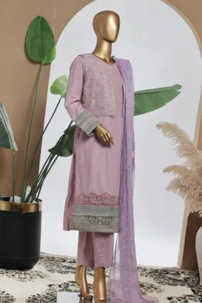 Pakistani Original Bin Saeed Luxury Plain Cotton Stitched 3 Pcs _ Lavender 
