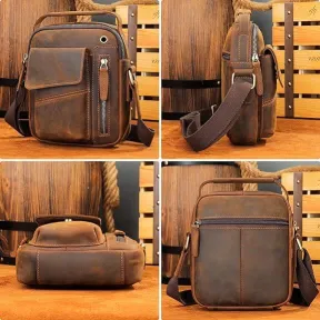 Cowhide Genuine Leather Messenger Shoulder Bag