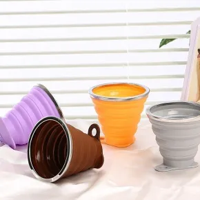 Collapsible Portable Travel Cup with Lid 