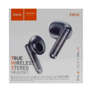 HOCO EW34 True Wireless Bluetooth Earbuds – Gray Color
