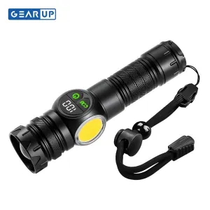 GearUP K60 Outdoor Flashlight Telescopic Zoom 10W COB+LED 800 Lumens Torchlight