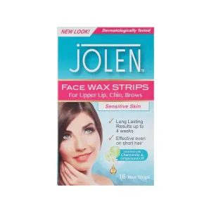Jolen Face Wax Strips Sensitive Skin 16 Wax Strips