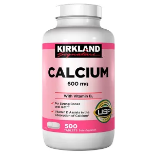 Kirkland Signature Calcium 600 mg with Vitamin D3, 500 Tablets (USA)