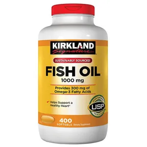 Kirkland Signature Fish oil 1000mg, 400 Softgels (USA)