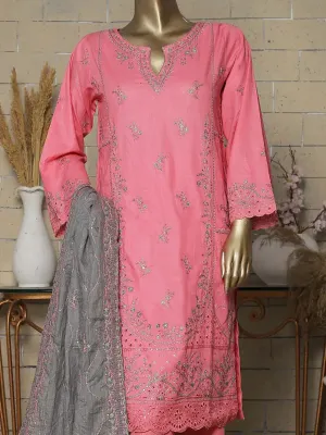 Original Bin Saeed Stitched 3 Piece Lawn Embroidered Suit_Pink