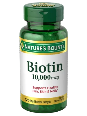 Natures Bounty Biotin 10,000mcg 120 Rafid Release Softgels (USA)