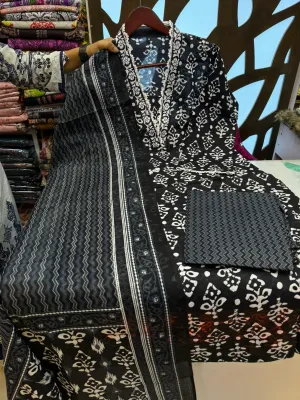 New Batik Stitched Collection Black