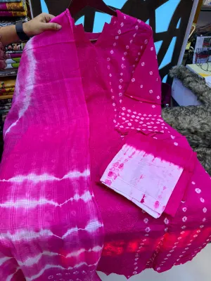 Vegetable Batik pink & white