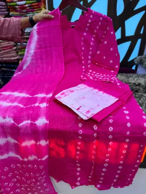 Vegetable Batik pink & white