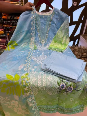 Rang Pasand  Premium Swizz Lawn with Embroidery Work