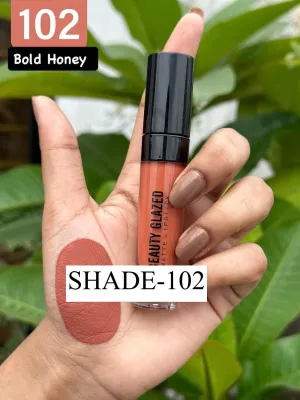 BEAUTY GLAZED MATTE LIPSTICK-102-BOLD HONEY