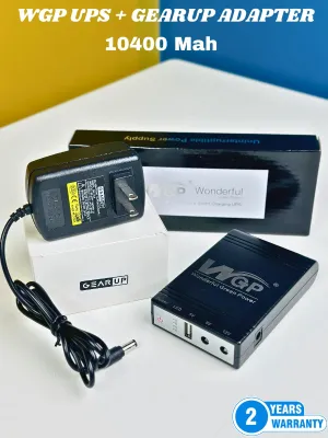 COMBO! WGP mini UPS (10400mAh) + GearUP 12V/3A Adapter