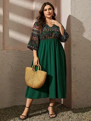  V-neck big swing kurti