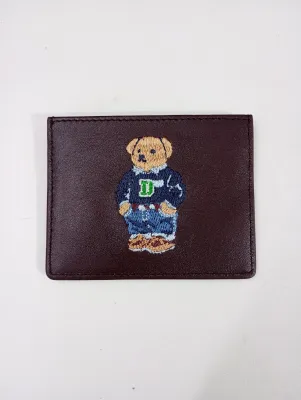 Polo Ra'lph Lau'ren Bear Print Card Holder -Maroon